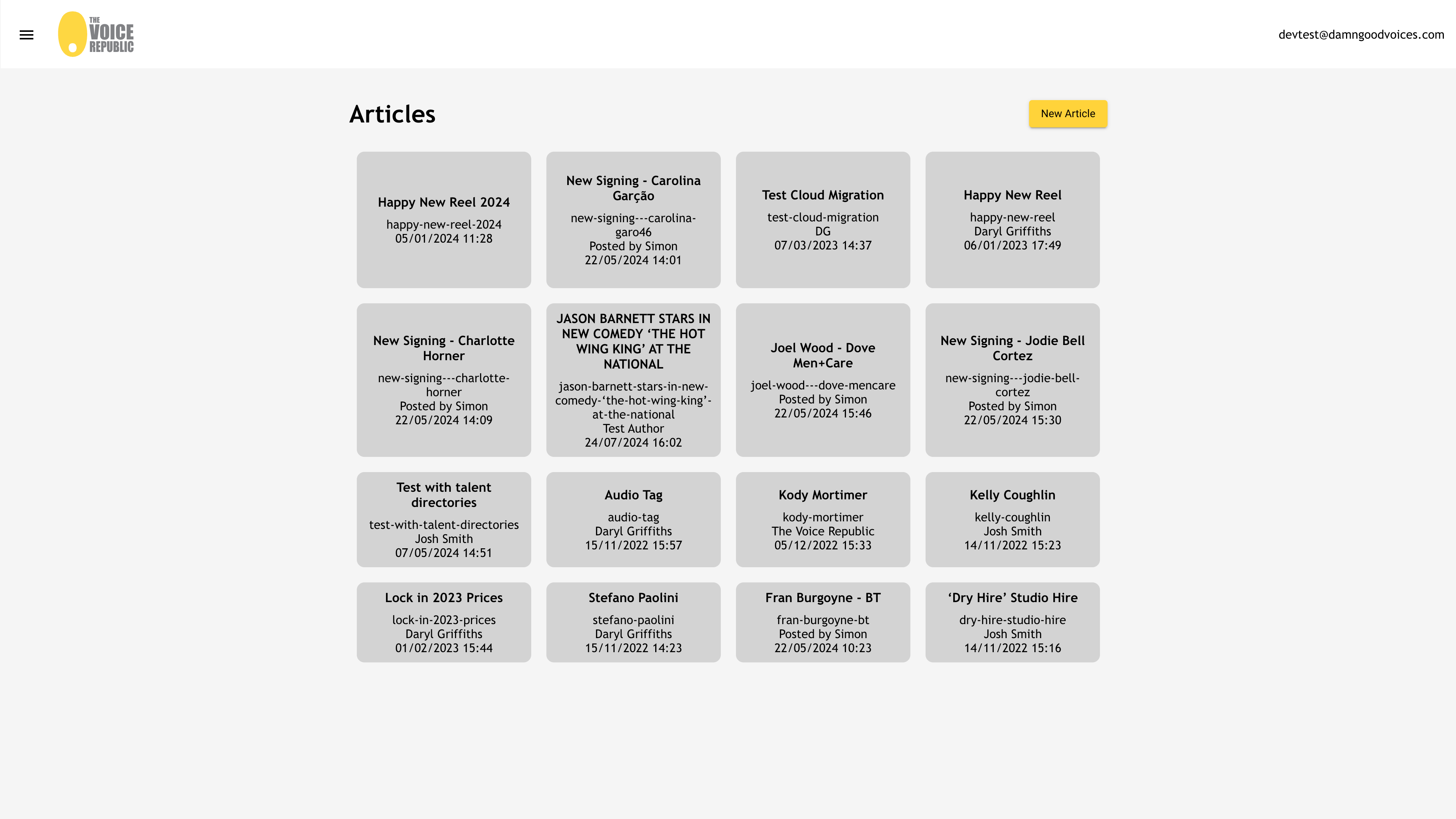 News Management demo image